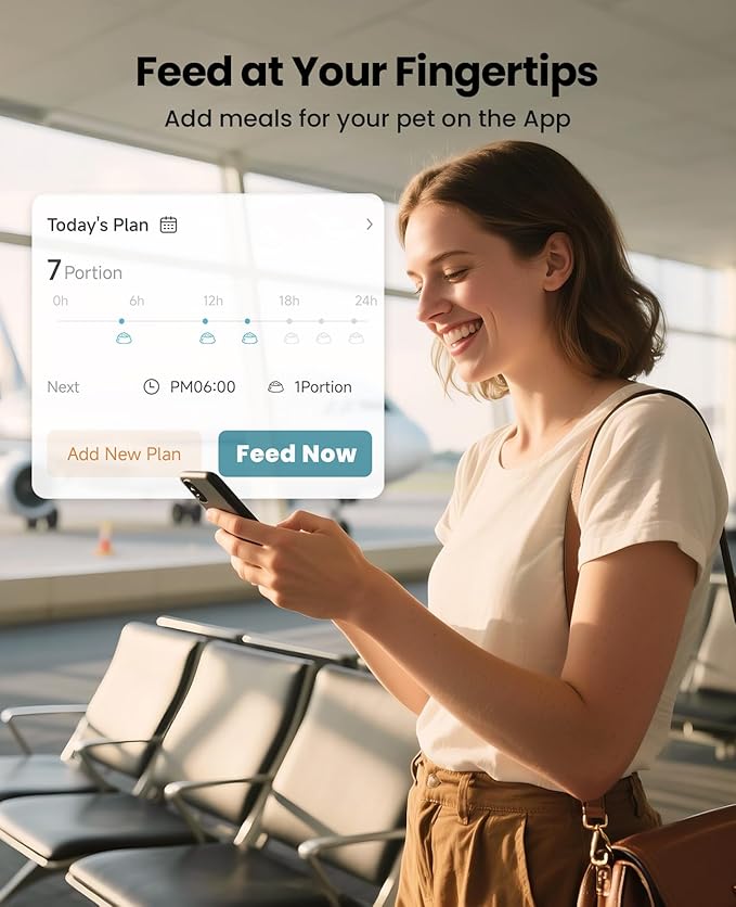 oneisall Cordless WiFi Automatic Cat Feeder, Tasty S2 Pro Rechargeable 100-Day Battery Operated Pet Feeder, 12 Cups/3L Timed Cat Food Dispenser for Large Kibble, Smart App Control (Black)-Mewly Pet