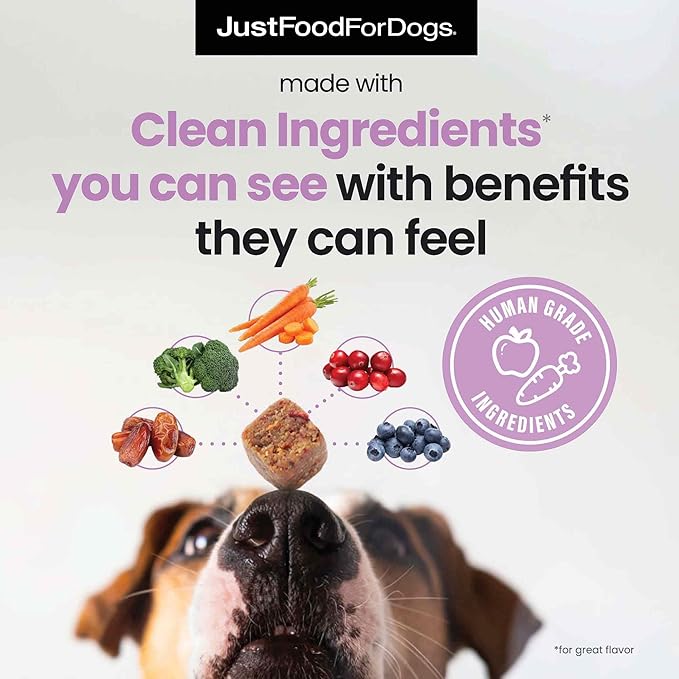 JustFoodForDogs Probiotic Booster Gut Health Soft Chews Supplement for Dogs, Digestive Health Support, Diarrhea, Human Grade Ingredients - 45 Count-Mewly Pet