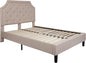 Flash Furniture Brighton Full Size Tufted Upholstered Platform Bed in Beige Fabric