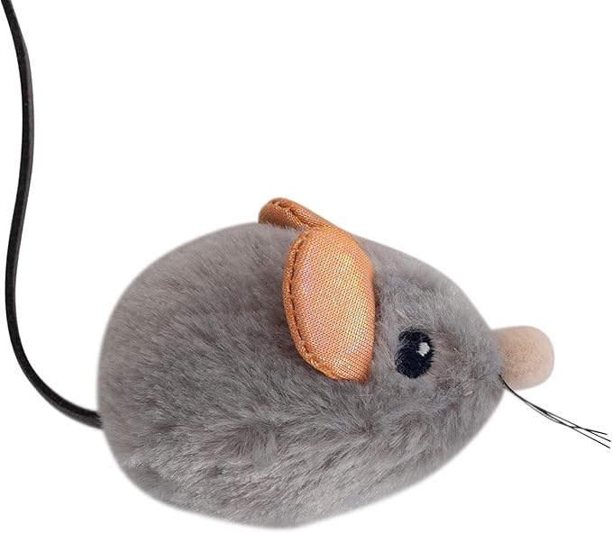 Catstages Squeak Squeak Mouse Cat Toy with Touch-Activated Sound & Catnip, Gray-Mewly Pet