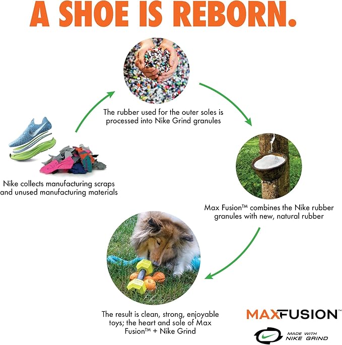 Max Fusion with Nike Grind, Arlee Spike Bone Dog Toy, Chew Toy for Play, Fetch, Tug, XL-Mewly Pet