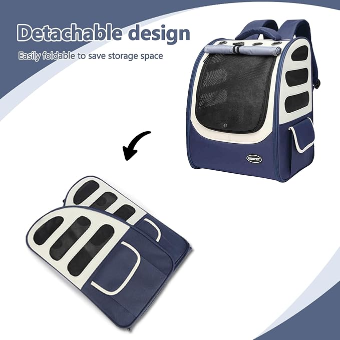 Dog Backpack, Ventilated Pet Hiking Backpack Travel Bag, Airline Approved Cat Backpack for Travel, Hiking, Outdoor Use(Gray)-Mewly Pet