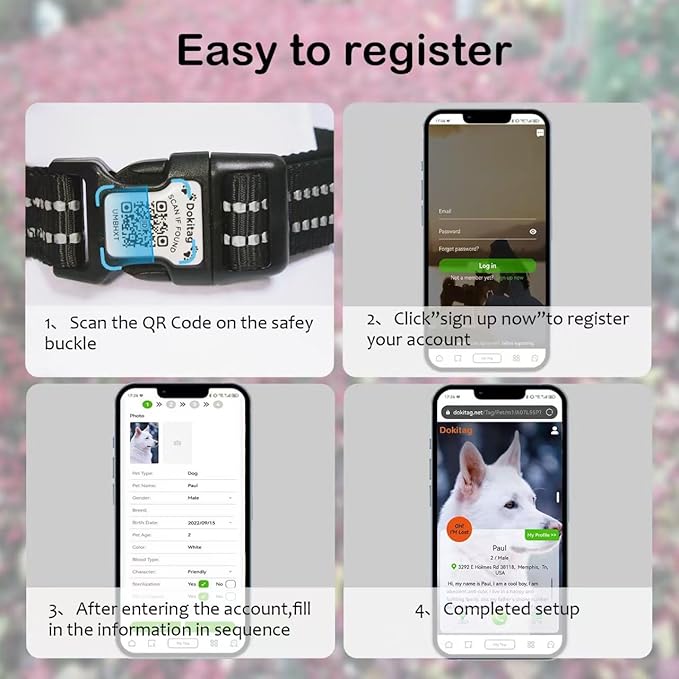 Reflective Dog Collar with Apple AirTag Holder & QR Code Pet ID Tag,Soft Nylon Adjustable Dog Tracker Collar with Safety Lock for Small Dogs(Black, S)-Mewly Pet