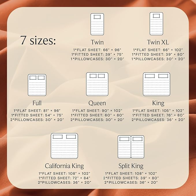 LuxClub 4 PC King Sheet Set, Deep Pockets Wrinkle Free Cooling Bed Sheets Hotel Bedding for Women, Men, Kids & Teens, Includes 1 Fitted Sheet, 1 Flat Sheet and 2 Pillowcases - Autumn Orange