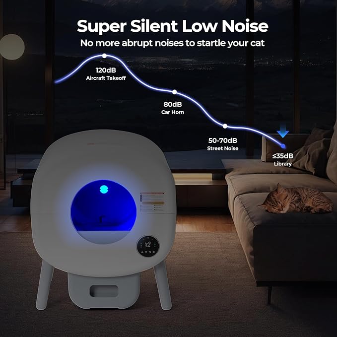 Automatic Cat Litter Box Self Cleaning for Multiple Cats – XL Smart Litter Box with App Control, Odor-Free Waste Disposal, Quiet Operation, Safety Sensors, Compatible with Clumping Litter-Mewly Pet