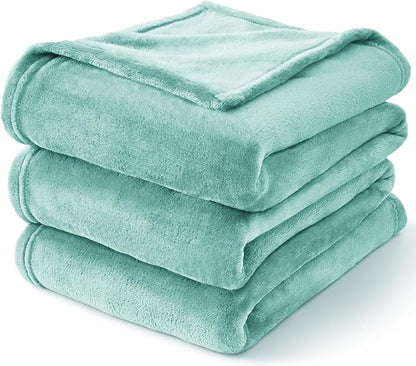 BEDELITE Fleece Blanket Haze Blue Throw Blankets for Couch & Bed, Luxury Plush Cozy Fuzzy Blanket 50" x 60", Super Soft Warm Lightweight Throw Blanket for Travel Camping