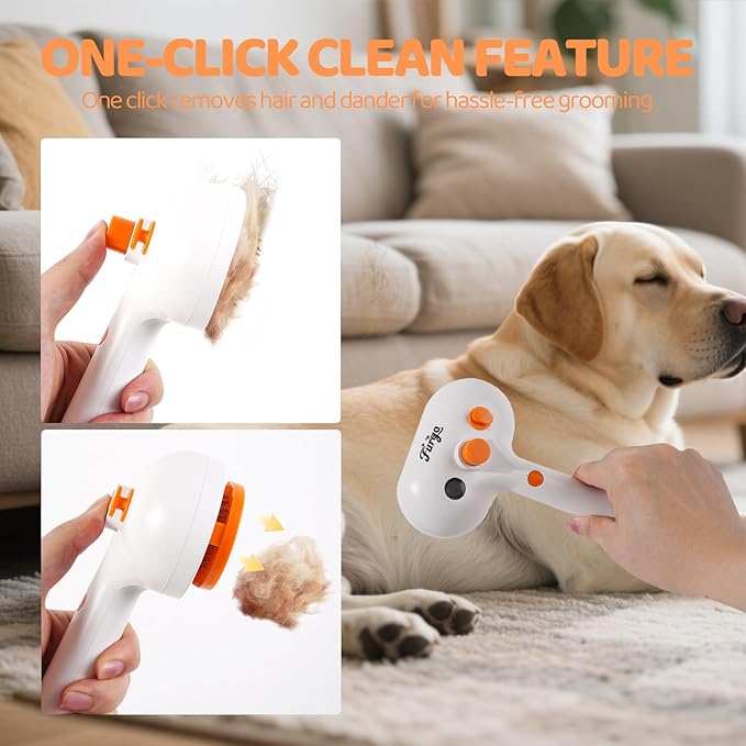 Cat Steam Brush-3 in 1 Pet Brush,Dog Shedding Tool Self Cleaning Pet Spray Depilation Comb with Release Button,Dog Steam Brushs,Cat Grooming Supplies for Long Short Haireds-Mewly Pet