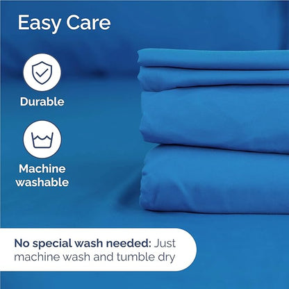 Full 6 Piece Sheet Set - Comfy Breathable & Cooling - Ultra-Soft Hotel Luxury Bedding Set with 8-16 Inch Deep Pockets - 1 Flat & 1 Fitted Sheet & 4 Pillowcases - Wrinkle Free & Easy Care - Royal Blue