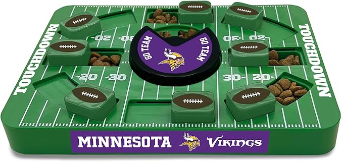 Pets First NFL Minnesota Vikings Large Puzzle Toy - New Size, Interactive Dog Treat & Slow Feeding Puzzle-Mewly Pet