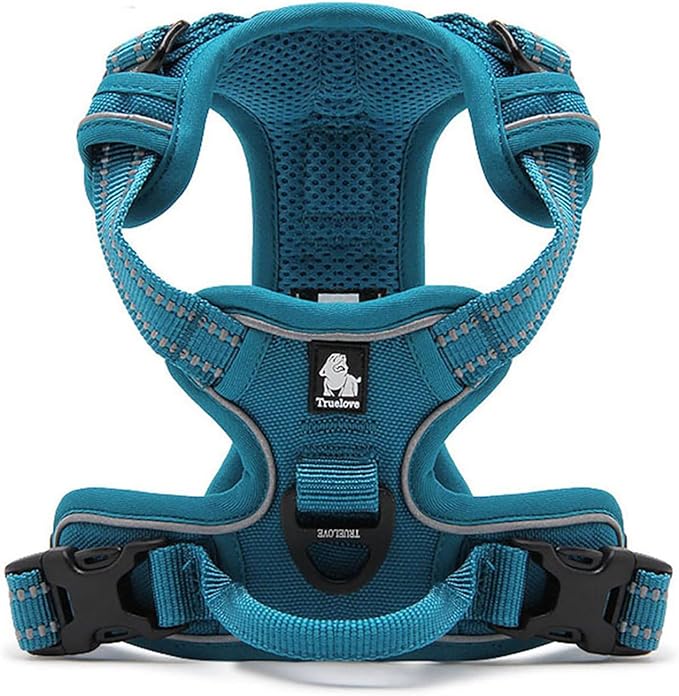 TRUE LOVE Truelove Adjustable No-Pull Dog Harness Reflective Pup Vest Harnesses Comfortable Control Brilliant Colors TLH5651(Blue,M)-Mewly Pet