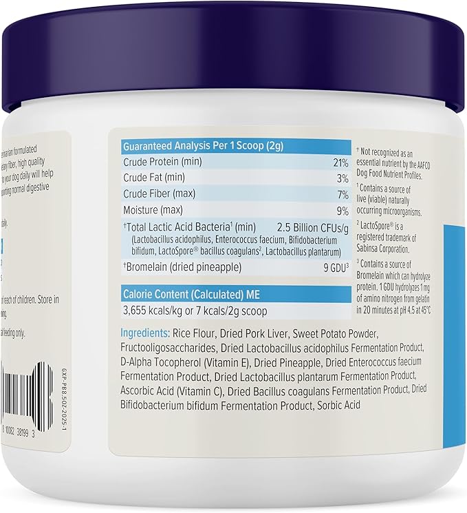 Vetnique Glandex Daily Probiotics for Dogs with Prebiotics to Support Gut Health with Fiber and Digestive Enzymes, Probiotic Chews or Powders (8.5oz Powder, Pork Powder)-Mewly Pet