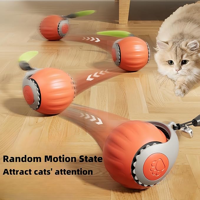 Upgraded speedy tail 2.0 cat toys Indoor Cat Interactive Toy: Sensor Cat Teasing Ball, Pet Electronic Chasing and Exercise Toy, Specially Designed for Bored Cats, Two Modes & One-Click Switching-Mewly Pet
