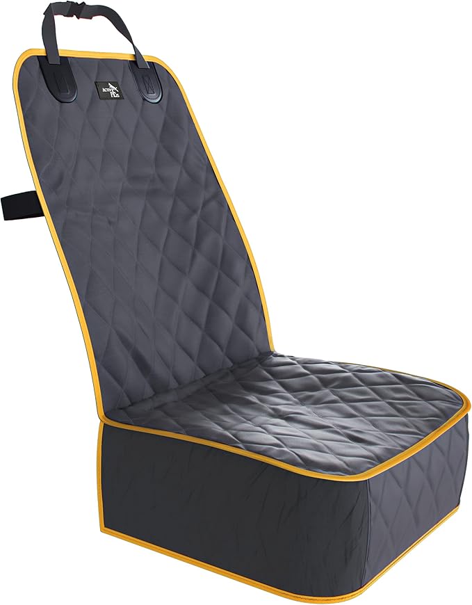 Active Pets Dog Car Seat Cover, Waterproof Front Seat Protector for SUV Truck Sedan, Pet Safety Travel Comfort System with Universal Fit, Orange-Mewly Pet