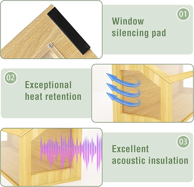 32" Wooden Hamster Cage, Chewproof Gerbil Cages and Habitats, Openable Top Roof Window with Silencing Pad, Guinea Pig Cage for Small Animals, Dwarf and Syrian Hamster, 32 x 16 x 16 Inches-Mewly Pet