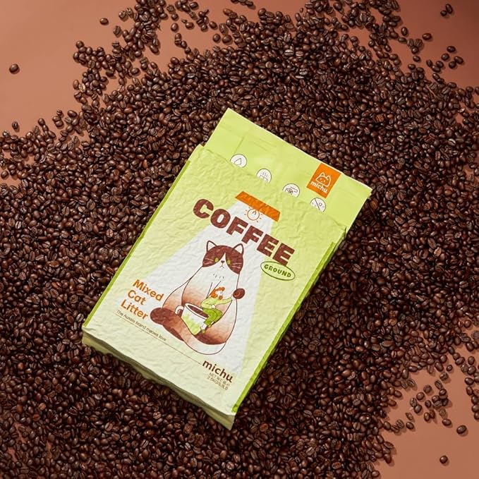 Mixed Tofu Cat Litter, Heavy Duty Flushable Kitty Litter, 5.5Lb/88Oz Coffee 8 Pack-Mewly Pet