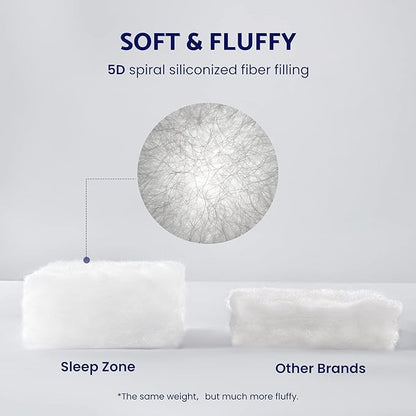 SLEEP ZONE Cooling Mattress Topper Twin XL College Dorm Bedding Quilted Fitted Mattress Pad Cover, Soft Fluffy Down Alternative Pillow Top Bed Topper Deep Pocket 8-21 Inch (Grey, Twin XL)