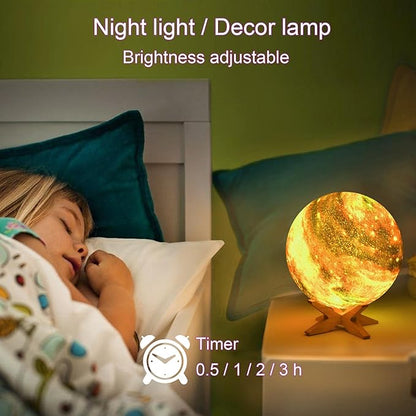 4.3'' Moon Lamp Kids Night Light Galaxy Lamp 16 Colors LED Moon Light with Touch & Remote Control Bedside Lamp as Christmas Birthday Gifts for Girls/Boys/Kids