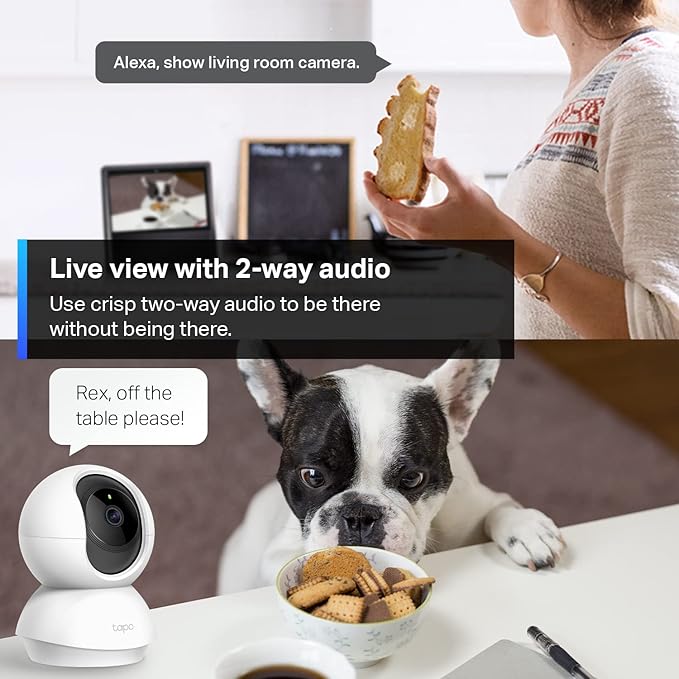 Tapo TP-Link 2K Pan/Tilt Security Camera for Baby Monitor, Dog Camera w/Motion Detection and Tracking, 2-Way Audio, Night Vision, Cloud &SD Card Storage, Works w/Alexa & Google Home C210-Mewly Pet
