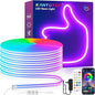 LED Neon Rope Lights, 13.1ft RGB LED Light Strip, 24V Music Sync App/Remote Control DIY Rope Light, IP67 Waterproof Gaming Neon Strip Lights for Bedroom Indoor Oudoor Décor