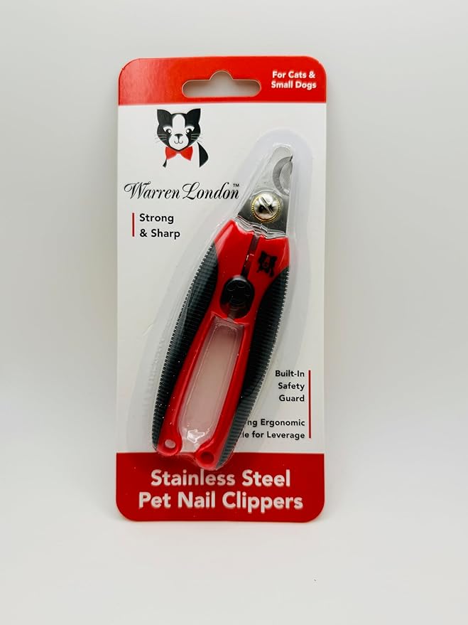 Warren London Cat Nail Clipper | Kittens Small Dogs | Stainless Steel Blade | Nail Safety Guard | Precision Grooming Tool-Mewly Pet