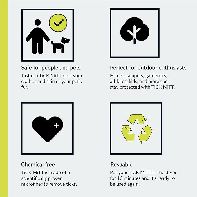 Pink Tick Removal Glove for Pets & People: Gently Remove Ticks with Ease - Chemical-Free, Durable, Portable Tick Management Tool for Outdoor Adventures & Everyday Use-Mewly Pet