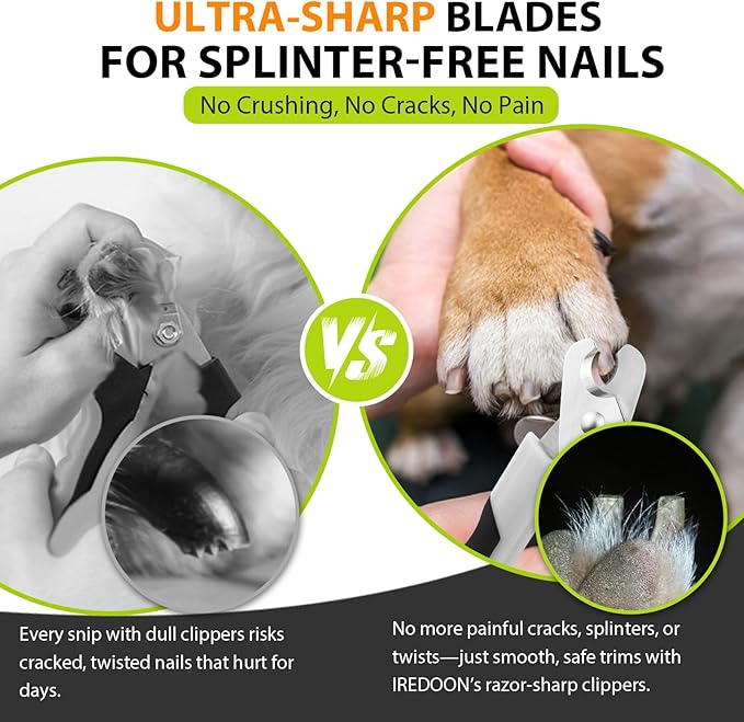 Dog Nail Clippers and Trimmers with Nail File, Ultra-Sharp 4CR13 Stainless Steel Blades Pet Grooming Nail Clippers for Small Medium-Large Breeds-Mewly Pet