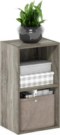 Furinno PASIR Book Shelf, 2-Tier Modern Bookshelf, Open Shelves Bookcase 9" x 12" x 21", for Living Room, Bedroom, Home Office, French Oak