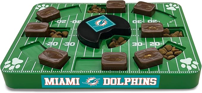 Pets First NFL Miami Dolphins Puzzle, Interactive Dog Treat Puzzle Toy-Mewly Pet