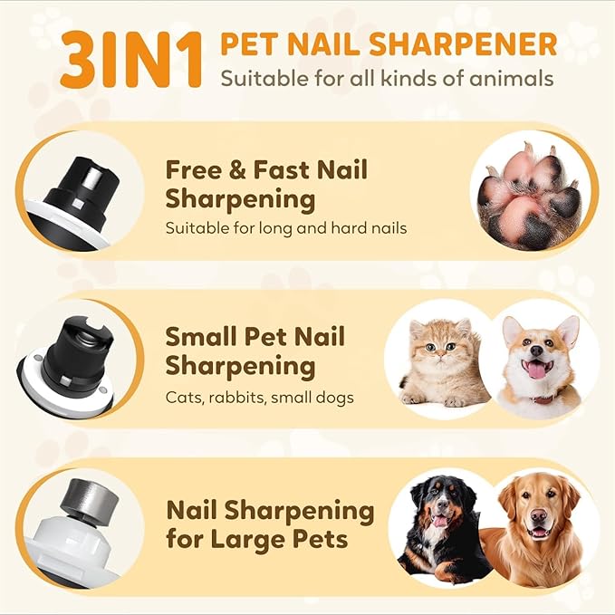 Silent Groom Pro Nail Grinder, 2025 New Electric Dog Nail Trimmer, Pet Nail Grinder for Dogs Cats, Rechargeable Dog Nail Clippers, Pet Paws Grooming & Smoothing Tool-Mewly Pet