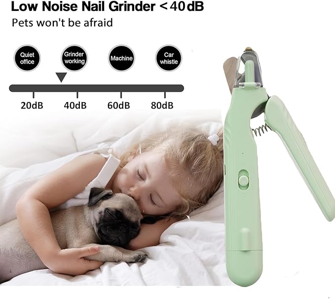 2 In 1 Pet Nail Clipper and Grinder, Professional Electric Rechargeable Pet Nail Fast Trimmer, Painless, Claw Care Grooming, Smoothing, Silent - Shockproof, For Small, Large Dogs & Cats, upgraded-Mewly Pet