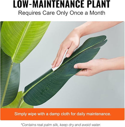 VEVOR Artificial Bird of Paradise Tree, 5 FT Tall Faux Plant, PE Material & Anti-Tip Tilt Protection Low-Maintenance Plant, Lifelike Green Fake Tree for Home Office Warehouse Decor Indoor Outdoor