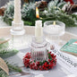 Ribbed Glass Candlestick Holders 6PCS Clear Candle Stick Holders for Tealight Taper Candles Dining Table Centerpieces Holiday Decoration