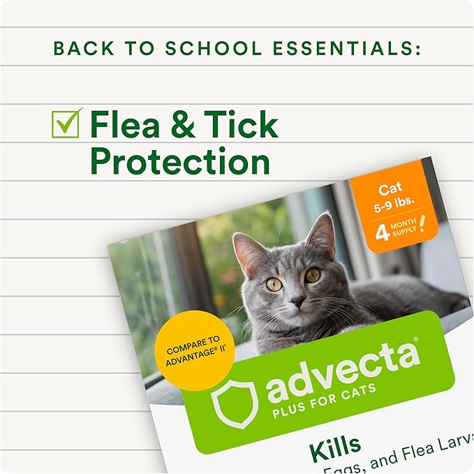 Plus Flea Prevention For Cats, Cat and Kitten Treatment & Control, Small and Large, Fast Acting Waterproof Topical Drops, 4 Month Supply-Mewly Pet