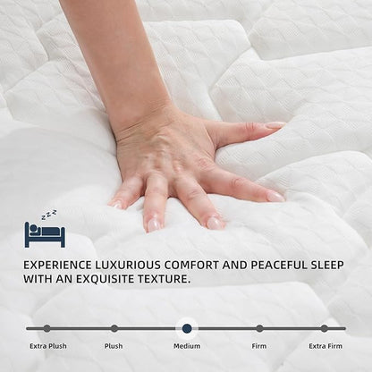 Full Size Mattress | 12 Inch Hybrid Mattresses Full in a Box | Medium Firm Memory Foam and Individual Pocket Springs | Fiberglass Free Bed Matress | Breathable | CertiPUR-US