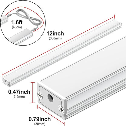 ASOKO Dimmable LED Under Cabinet Lights Warm White 2700K, 3 Pcs 12" Linkable LED Cabinet Lighting Plug in, 24V ETL Listed Plug, Led Closet Light Bars for Kitchen Counter, Shelf, Bookcase, Showcase etc
