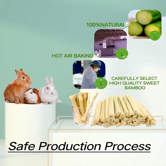 700g/1.5lb Sweet Bamboo Sticks for Rabbits Bunny Chew Toys,Chinchilla Molar Treats Chew Sticks for Small Animals Rabbits Hamsters Guinea Pigs-Mewly Pet