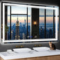 60"x36" LED Bathroom Mirror with Anti-Fog, Stepless Dimmable Lights, 3 Color Modes, Shatter-Proof Tempered Glass, Memory Function & Waterproof Design