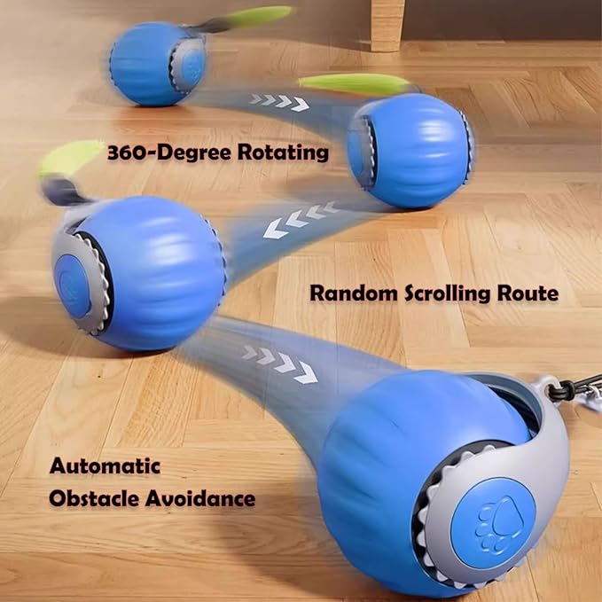 Smart Speedy 3.0 Interactive Cat Ball with Auto Obstacle Avoidance - Indoor Kitten Toy for Mental Stimulation & Playtime Fun ，2025 Edition (Blue)-Mewly Pet