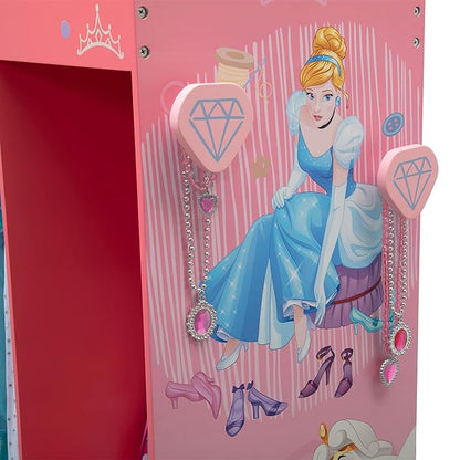 Disney Princess Dress & Play Boutique - Pretend Play Costume Storage Closet/Wardrobe for Kids with Mirror & Shelves by Delta Children, Pink