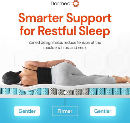 Dormeo Premium Twin Cooling Mattress Topper - 3-Zone OctaspringⓇ Technology for Optimal Back Support, Anti-Slip Bottom