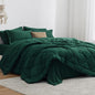Love's cabin Twin XL Comforter Set Dark Green, 5 Pieces Twin XL Bed in a Bag, All Season Bedding Sets with 1 Comforter, 1 Flat Sheet, 1 Fitted Sheet, 1 Pillowcase and 1 Pillow Sham