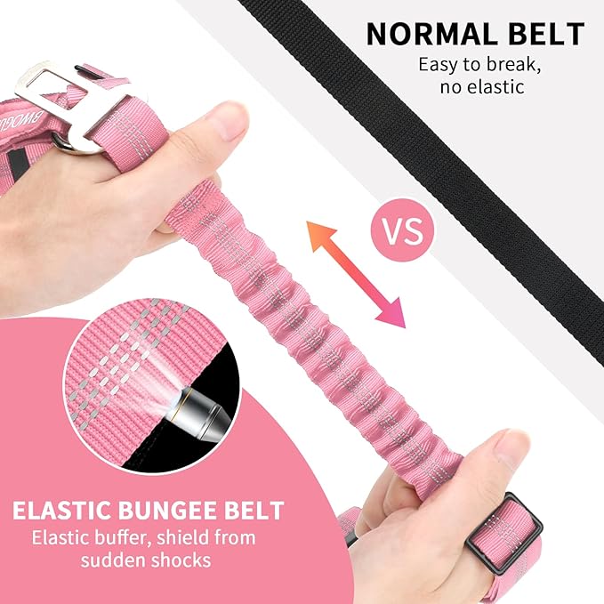 BWOGUE Pet Dog Cat Seat Belt Reflective Car Dog Headrest Restraint Leash Elastic Buffer Bungee Adjustable Tangle-Free Safety Leads Vehicle Seatbelt Harness for Small, Medium and Large Dogs (1 Pack)-Mewly Pet