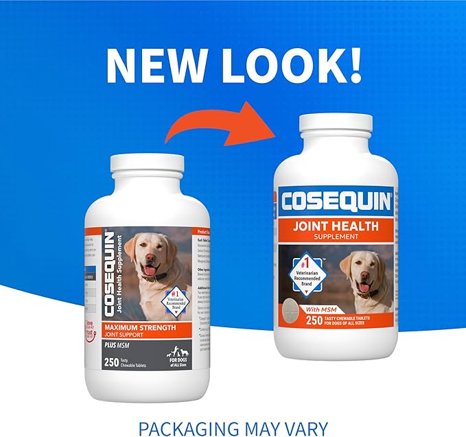 Nutramax Cosequin for Dogs Joint Health Supplement, Contains Glucosamine for Dogs, Plus Chondroitin and MSM, Supports Healthy Joints, Chewable Tablets, 250 Count-Mewly Pet
