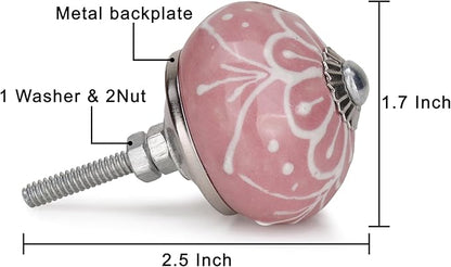 Dresser Knobs for Cabinets and Drawers - Assorted Multicolor Ceramic Pull Handle for Kitchen Cupboard Wardrobe Decorative Furniture Hardware - Pack of 30