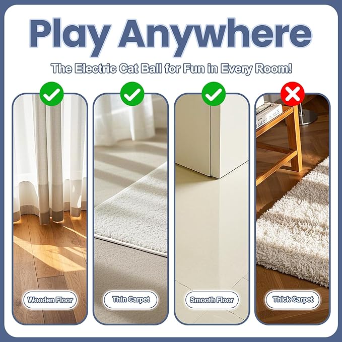 2Pcs Self-Moving Electric Cat Toy Ball with LED - Automatic Interactive Cat Toys for Indoor Cats, Smart Strawberry Design Stimulates Hunting Instincts, Boredom Relief & Exercise for Solo Play-Mewly Pet