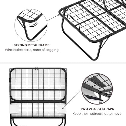 Karcog Folding Bed with Mattress, Storage Cover Included, Cot Size Extra Rollaway Guest Bed for Adults, with Memory Foam Mattress and Sturdy Metal Frame on Wheels, 75” x 31"