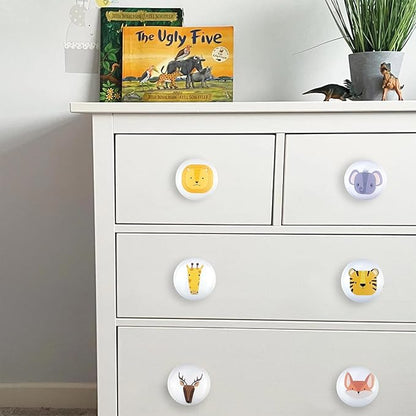 6 Pack 1.5" Kids Unique Cute Nursery Animal Lion Cabinet Dresser Drawer Knobs Handles Pulls