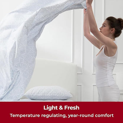 Mellanni Extra Deep California King Sheets - 4 PC Iconic Collection Bedding - Luxury, Ultra Soft, Cooling Bed Sheets - Wrinkle, Fade, Stain Resistant (Cal King, Laced Sky Blue)