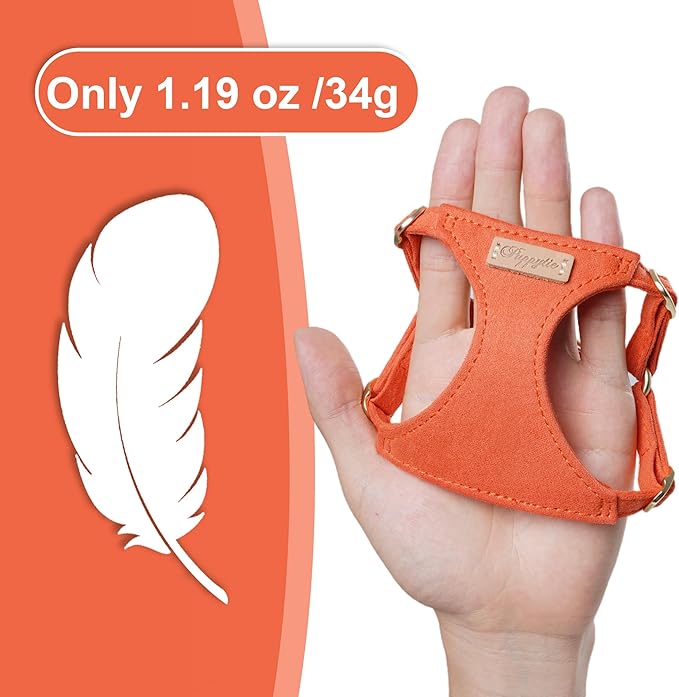 Puppytie No Pull Dog Harness with Multifunction Dog Leash,Soft Adjustable No Choke Escape Proof Pet Harness Vest for Medium Dogs or Large Dogs,Orange,M-Mewly Pet