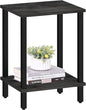 TUTOTAK End Table, Side Table, Nightstand, 2-Tier Storage Shelf, Sofa Table for Small Space, Living Room, Bed Room, Charcoal Grey TB01BY034